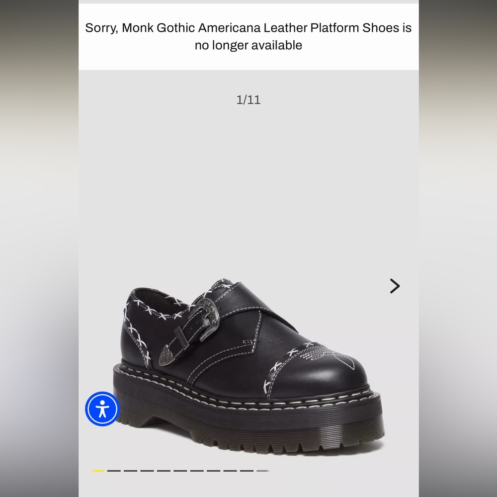 Dr Martens Gothic Americana Leather Platform Shoes Loafers W11 M10